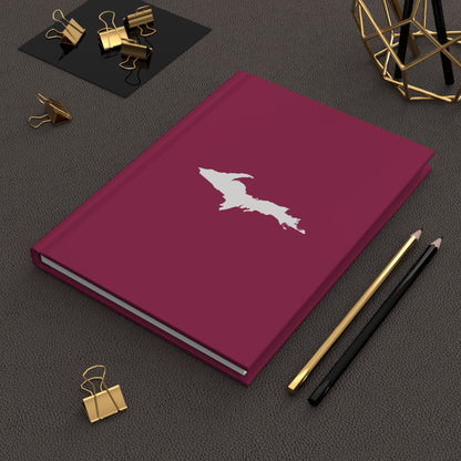 Michigan Upper Peninsula Hardcover Journal (Ruby Red w/ UP Outline) | Ruled - 150pgs