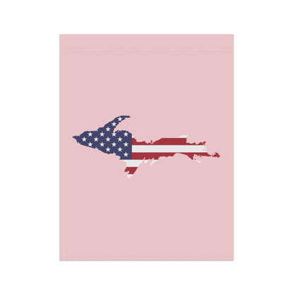 Michigan Upper Peninsula Home & Garden Flag (w/ UP USA Flag) | Pale Pink