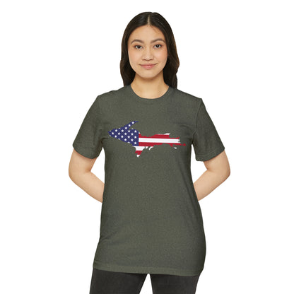 Michigan Upper Peninsula T-Shirt (w/ UP USA Flag) | Unisex Recycled Organic