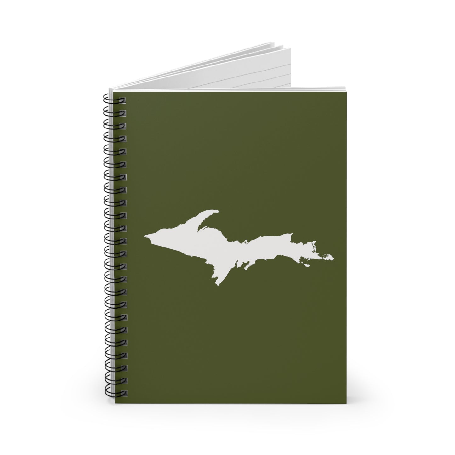 Michigan Upper Peninsula Spiral Notebook (w/ UP Outline) | Army Green