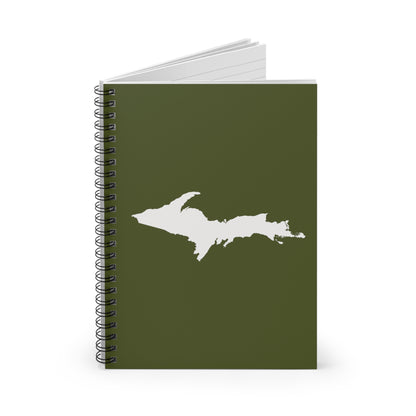 Michigan Upper Peninsula Spiral Notebook (w/ UP Outline) | Army Green