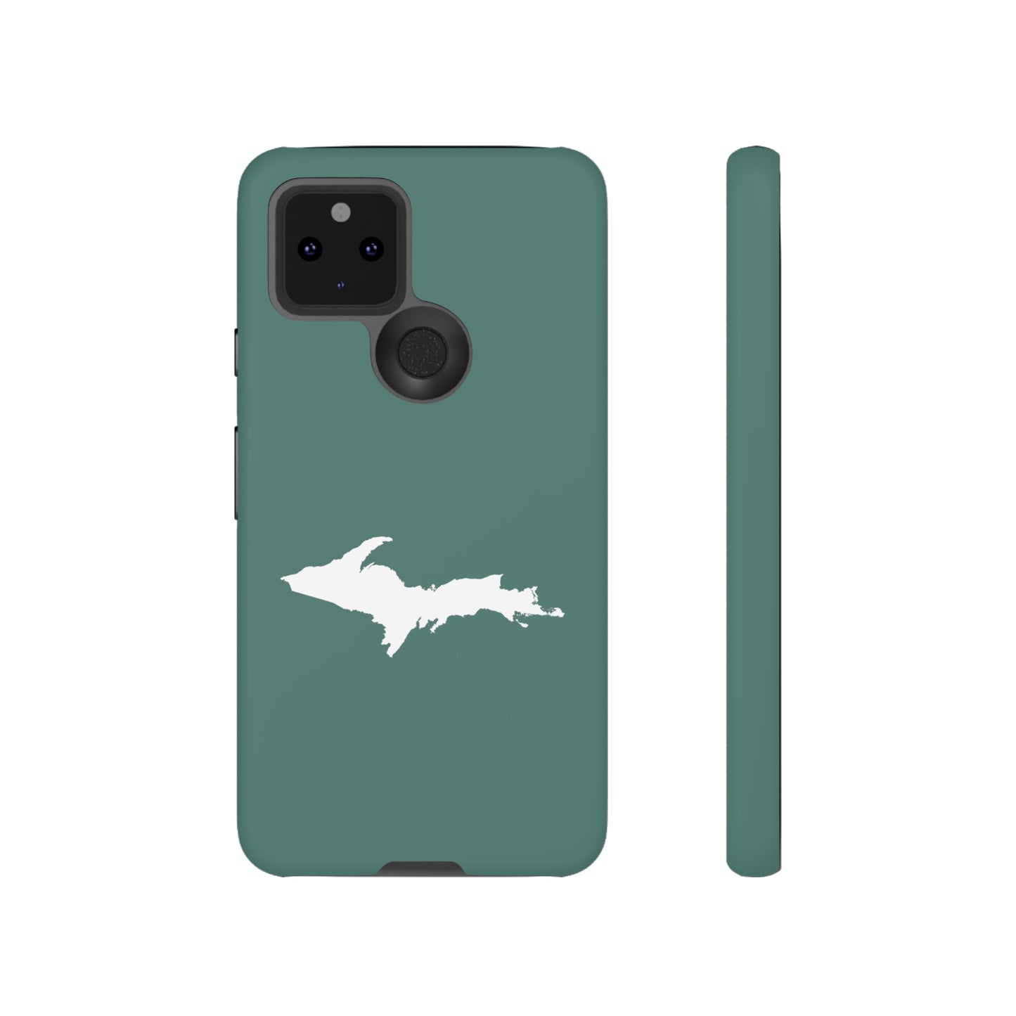 Michigan Upper Peninsula Tough Phone Case (Copper Green w/ UP Outline) | Samsung & Pixel Android