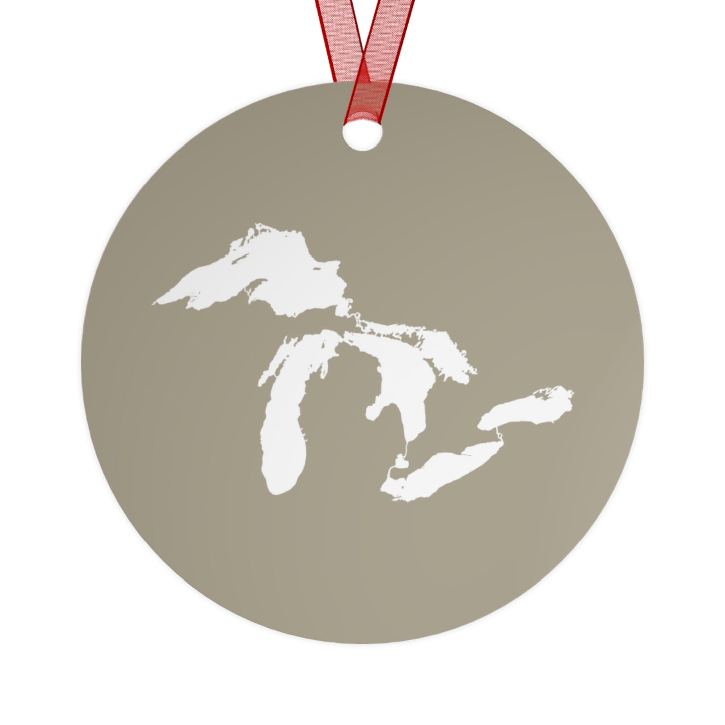 Great Lakes Christmas Ornament | Metal - Petoskey Beige