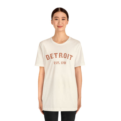 'Detroit EST. 1701' T-Shirt (Copper Ballpark Font) | Unisex Standard