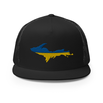 Michigan Upper Peninsula Trucker (w/ UP Ukraine Flag Outline) | 5-Panel