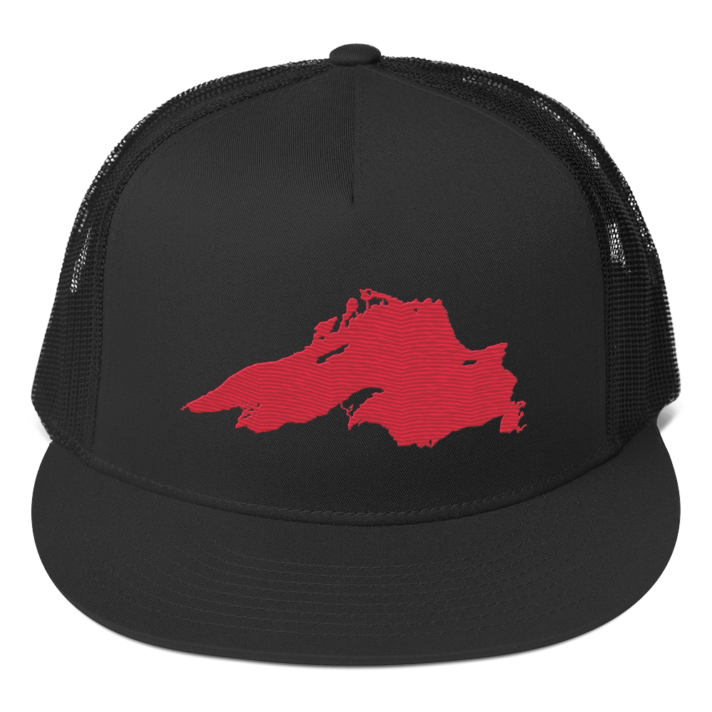 Lake Superior Trucker Hat | 5-Panel - Lighthouse Red