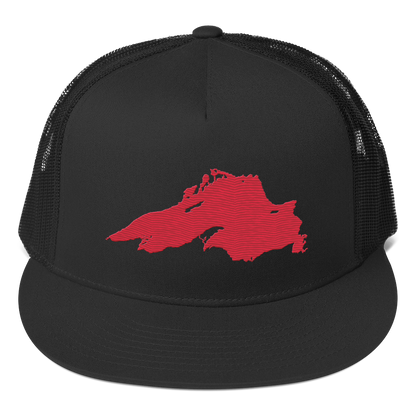 Lake Superior Trucker Hat | 5-Panel - Lighthouse Red