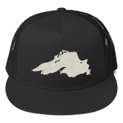 Lake Superior Trucker Hat | 5-Panel - Ivory White