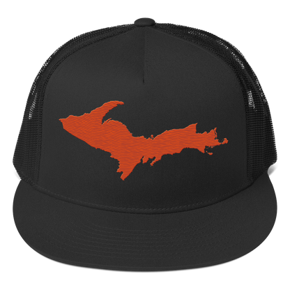 Upper Peninsula Trucker Hat | 5-Panel - Maple Leaf Orange