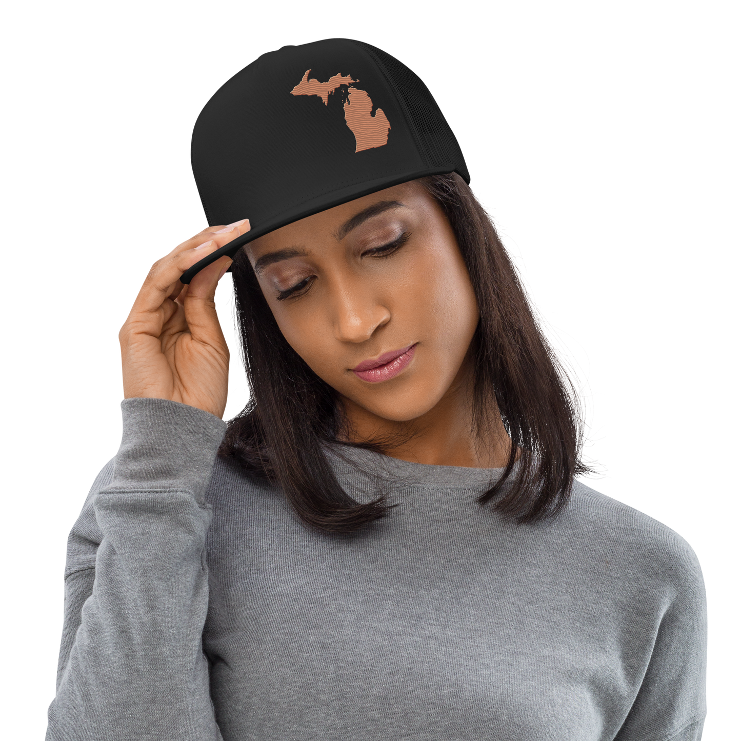 Michigan Trucker Hat | 5-Panel - Copper Outline