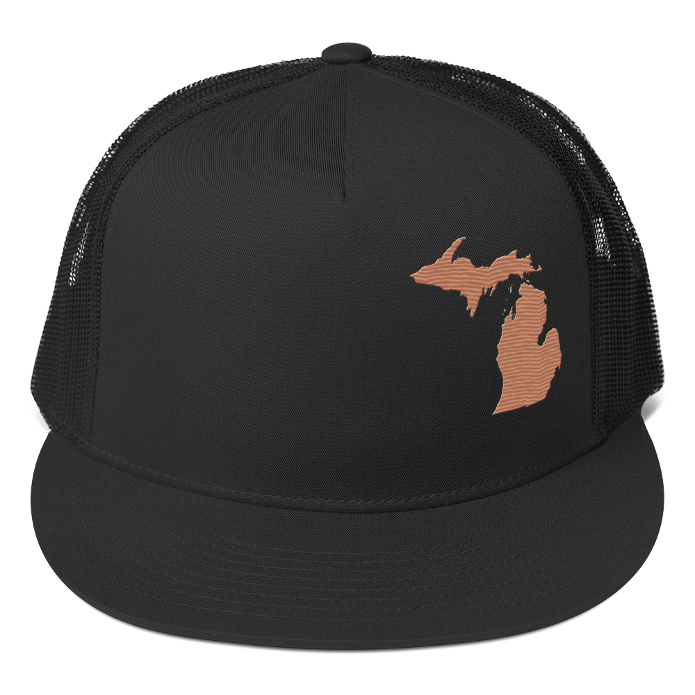 Michigan Trucker Hat | 5-Panel - Copper Outline