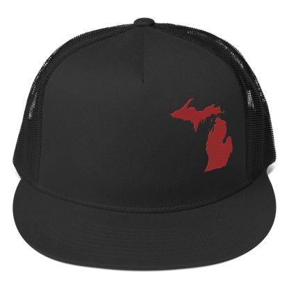 Michigan Trucker Hat | 5-Panel - Thimbleberry Red Outline