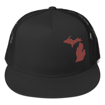 Michigan Trucker Hat | 5-Panel - Ore Dock Red Outline