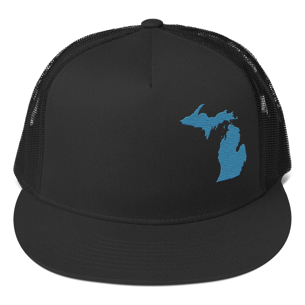 Michigan Trucker Hat | 5-Panel - Traverse Blue Outline