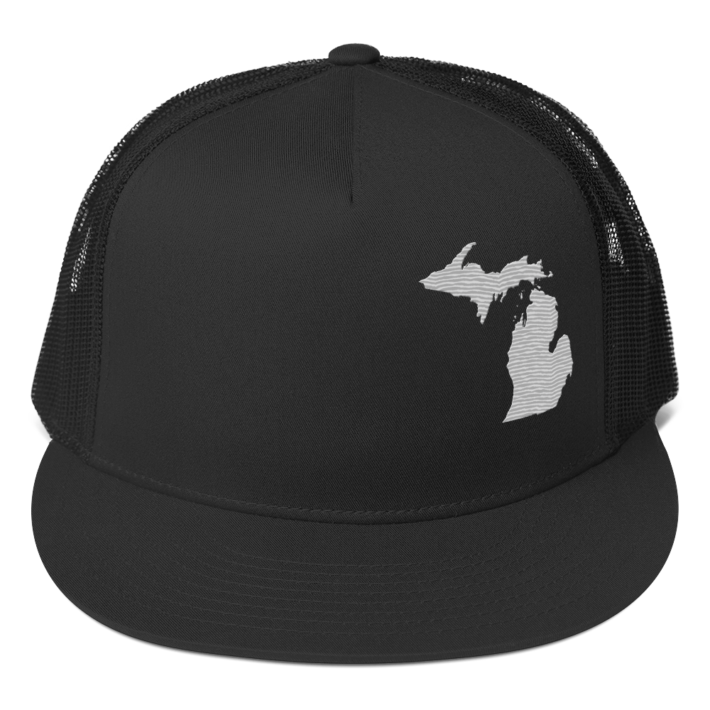 Michigan Trucker Hat | 5-Panel - Platinum Outline