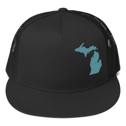 Michigan Trucker Hat | 5-Panel - Huron Blue Outline