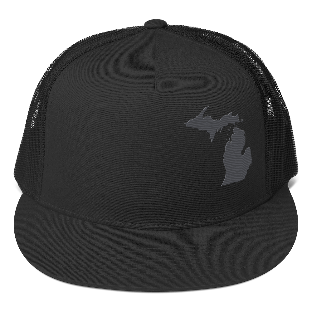 Michigan Trucker Hat | 5-Panel - Iron Ore Grey Outline