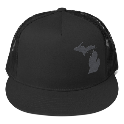 Michigan Trucker Hat | 5-Panel - Iron Ore Grey Outline