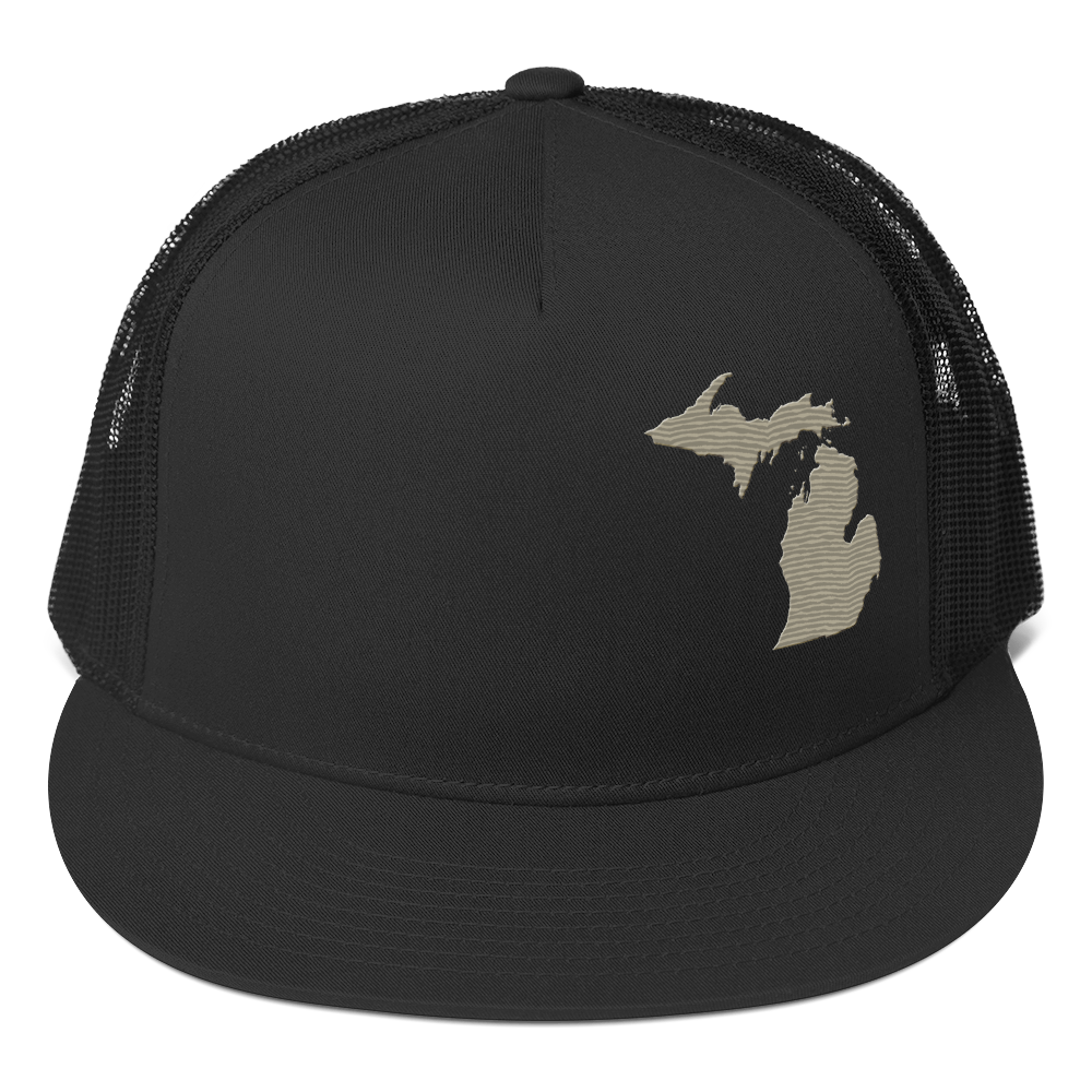 Michigan Trucker Hat | 5-Panel - Petoskey Beige Outline