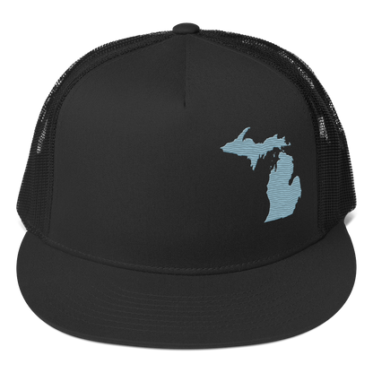 Michigan Trucker Hat | 5-Panel - Opal Blue Outline