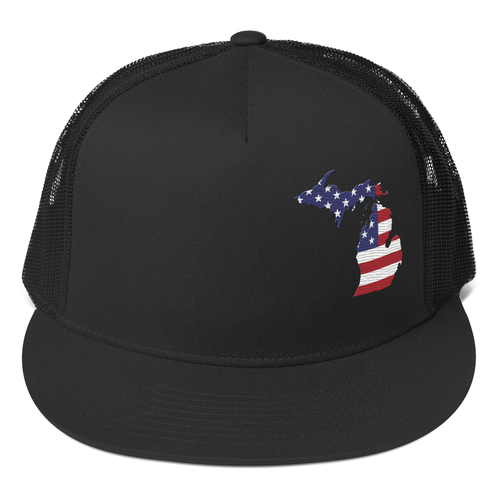 Michigan Trucker Hat | 5-Panel - Patriotic Outline