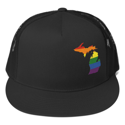 Michigan Trucker Hat | 5-Panel - Rainbow Pride Outline