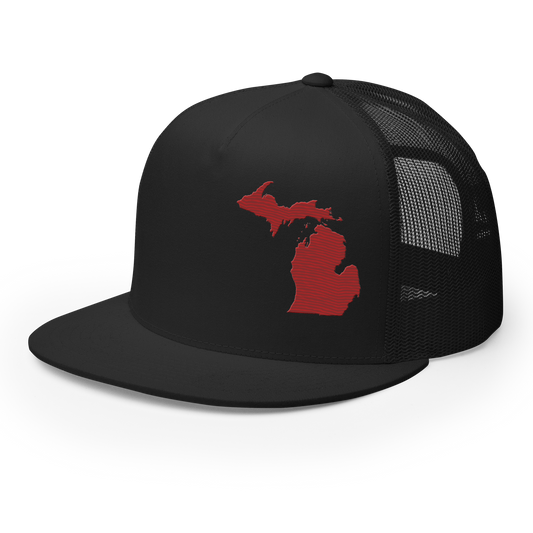 Michigan Trucker Hat | 5-Panel - Thimbleberry Red Outline