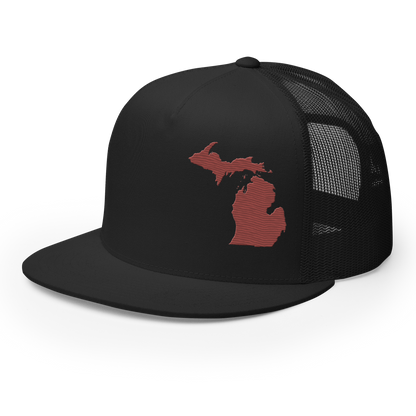 Michigan Trucker Hat | 5-Panel - Ore Dock Red Outline