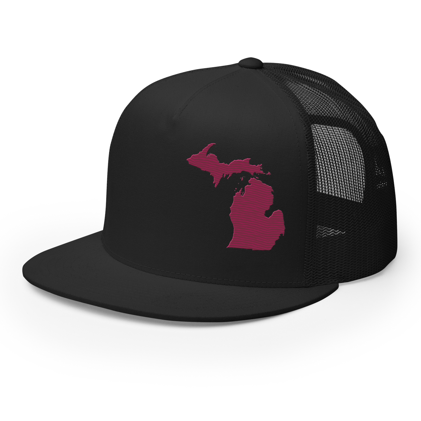 Michigan Trucker Hat | 5-Panel - Ruby Red Outline