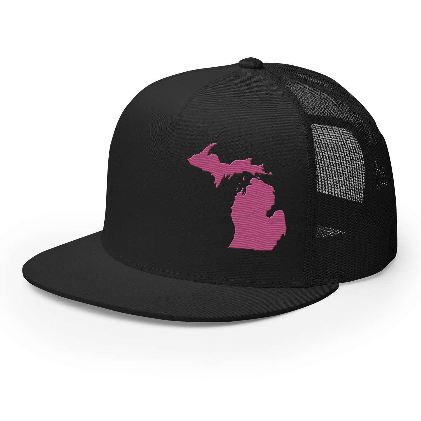 Michigan Trucker Hat | 5-Panel - Apple Blossom Pink Outline