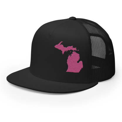 Michigan Trucker Hat | 5-Panel - Apple Blossom Pink Outline