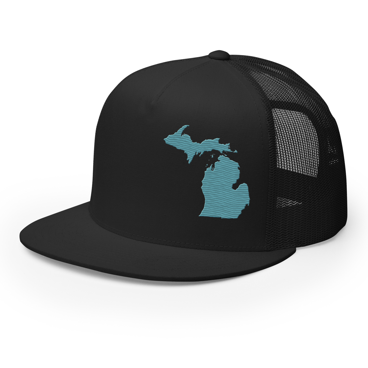 Michigan Trucker Hat | 5-Panel - Huron Blue Outline