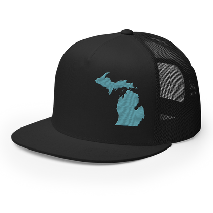 Michigan Trucker Hat | 5-Panel - Huron Blue Outline