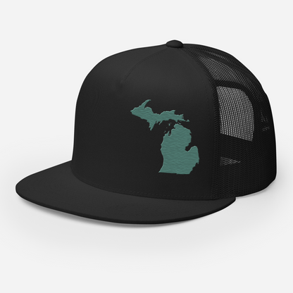 Michigan Trucker Hat | 5-Panel - Copper Green Outline