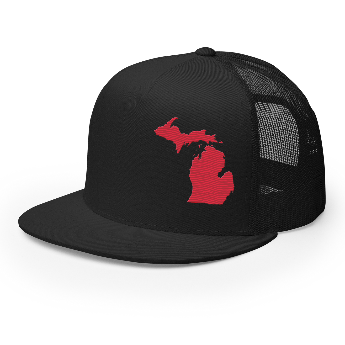 Michigan Trucker Hat | 5-Panel - Lighthouse Red Outline