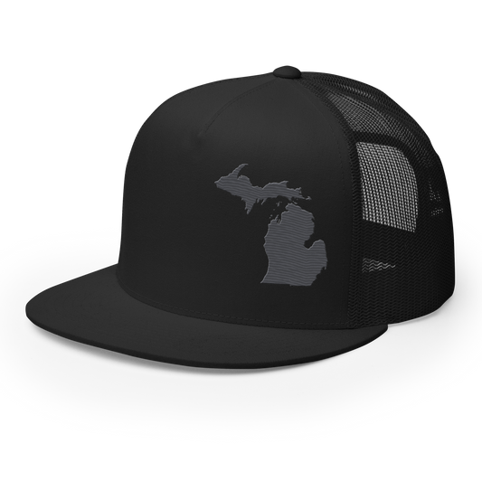 Michigan Trucker Hat | 5-Panel - Iron Ore Grey Outline