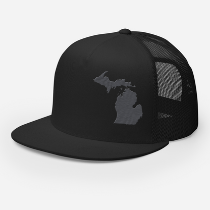 Michigan Trucker Hat | 5-Panel - Iron Ore Grey Outline