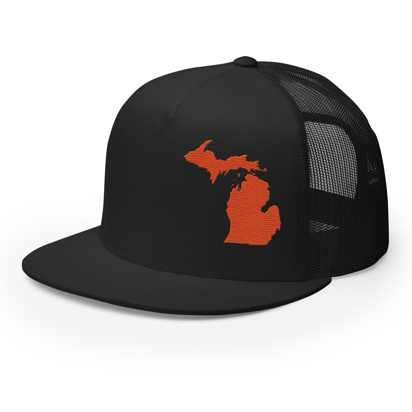 Michigan Trucker Hat | 5-Panel - Maple Leaf Orange Outline