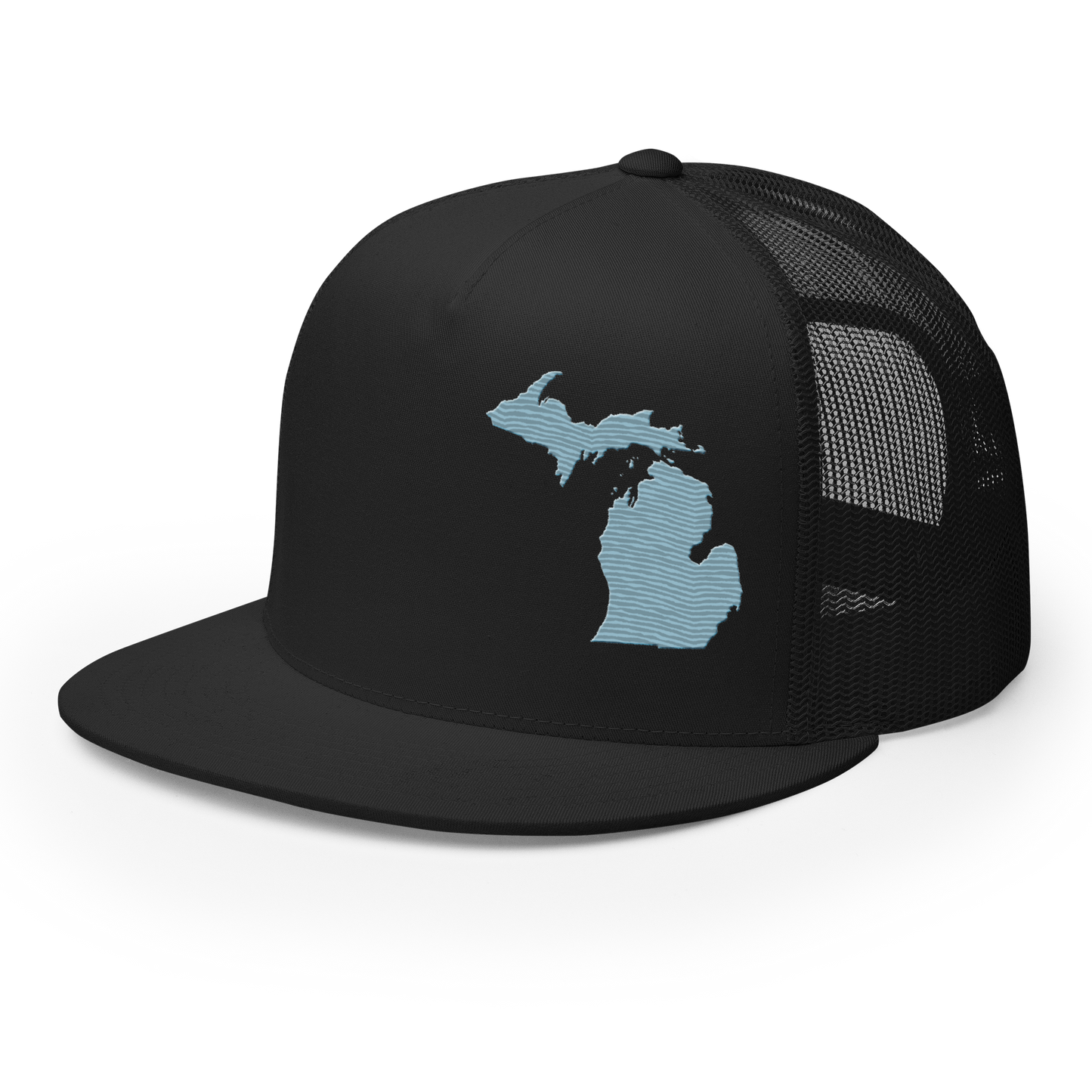 Michigan Trucker Hat | 5-Panel - Opal Blue Outline