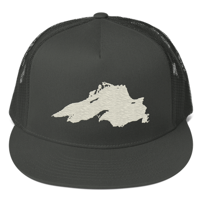 Lake Superior Trucker Hat | 5-Panel - Ivory White