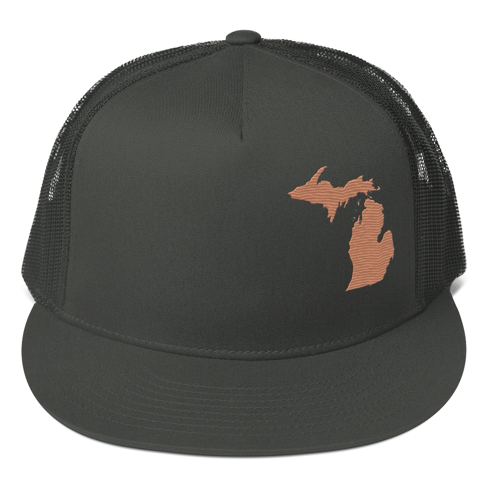 Michigan Trucker Hat | 5-Panel - Copper Outline