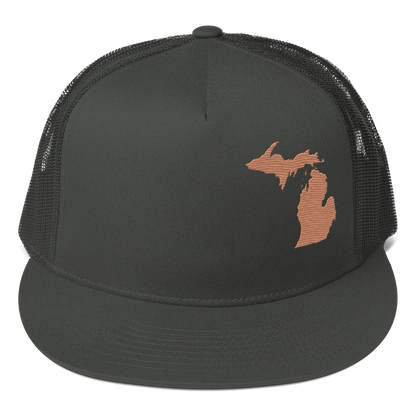 Michigan Trucker Hat | 5-Panel - Copper Outline