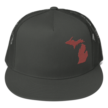 Michigan Trucker Hat | 5-Panel - Ore Dock Red Outline