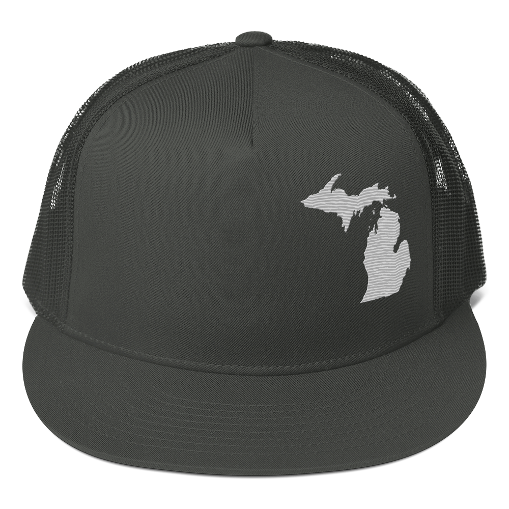 Michigan Trucker Hat | 5-Panel - Platinum Outline