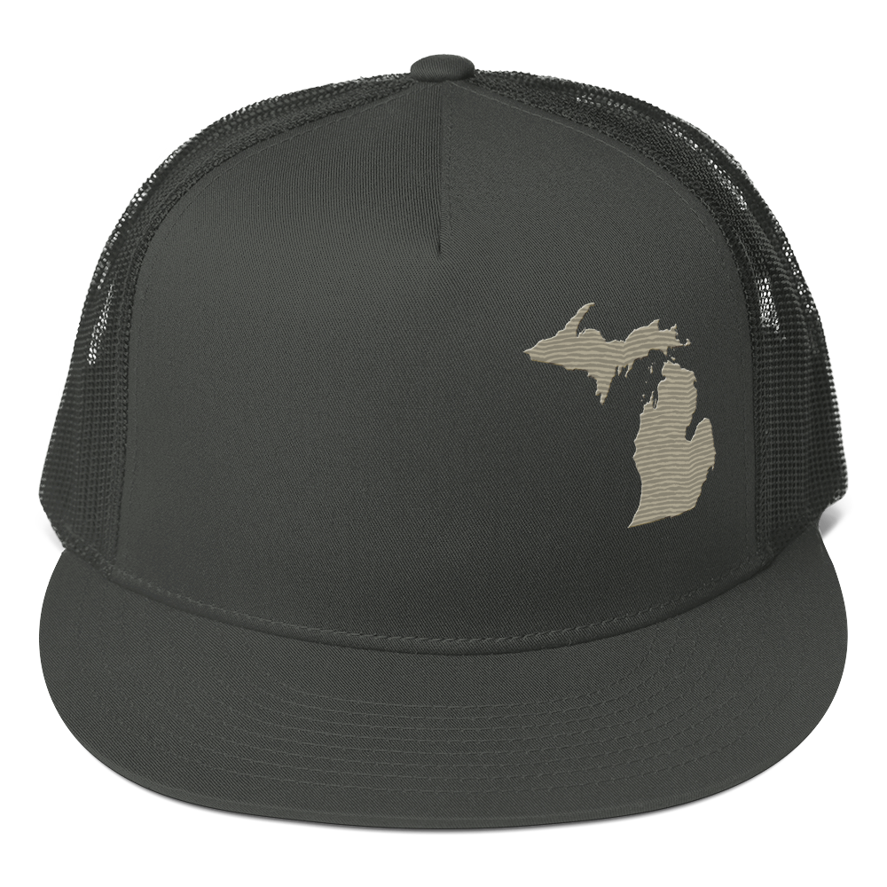 Michigan Trucker Hat | 5-Panel - Petoskey Beige Outline