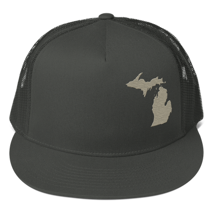 Michigan Trucker Hat | 5-Panel - Petoskey Beige Outline