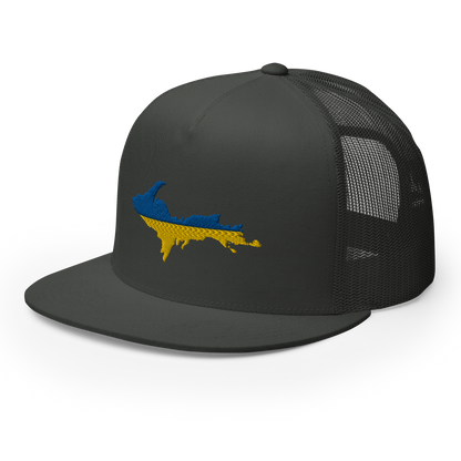 Michigan Upper Peninsula Trucker (w/ UP Ukraine Flag Outline) | 5-Panel