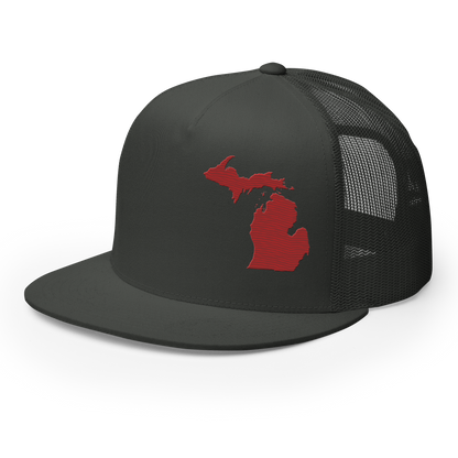 Michigan Trucker Hat | 5-Panel - Thimbleberry Red Outline