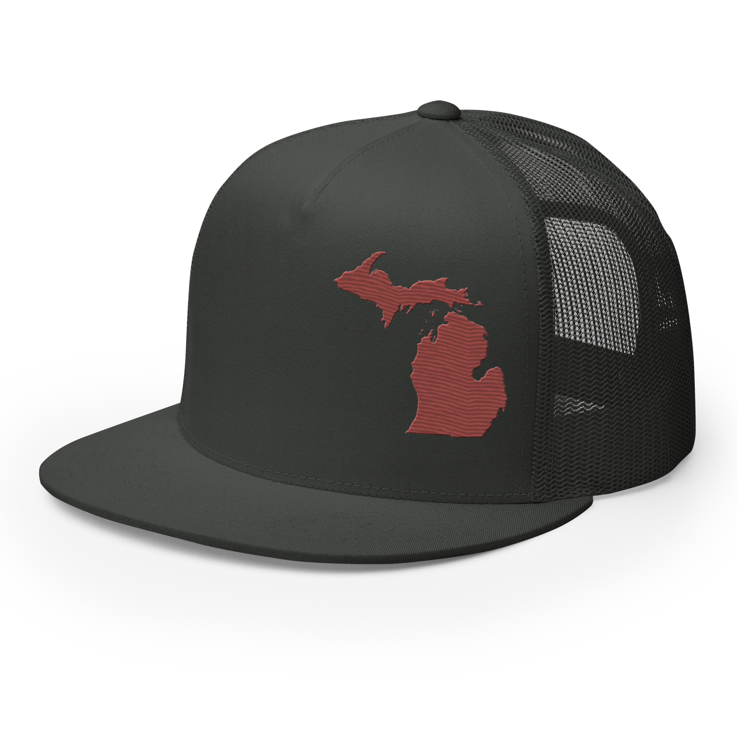 Michigan Trucker Hat | 5-Panel - Ore Dock Red Outline