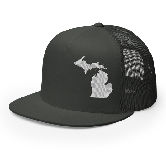 Michigan Trucker Hat | 5-Panel - Platinum Outline